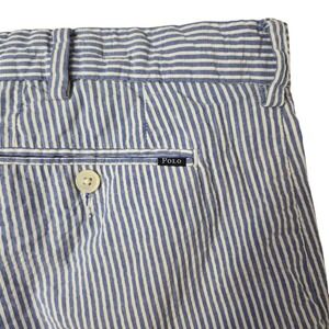 Polo Ralph Lauren Shorts Mens 42‎ Blue Seersucker Striped Stretch Classic Fit